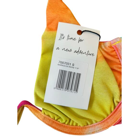 NWT Rainbow Tie Dye Underwire Bikini TOP in SMALL by Pina Colada - Picture 5 of 7